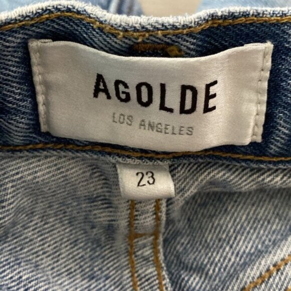 AGOLDE Straight Leg Organic Cotton Jeans 23 Blue Vintage Wash High Rise Denim - Picture 4 of 11